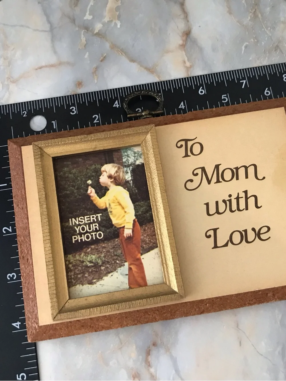 Vintage Cork To Mom With Love Decorative Photo Frame Brown and Gold